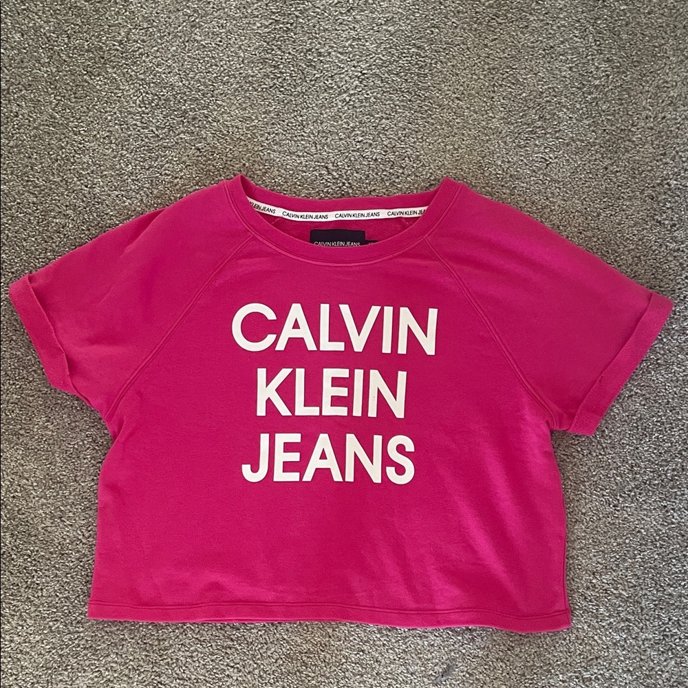 Calvin Klein Fuchsia Tee with White Logo